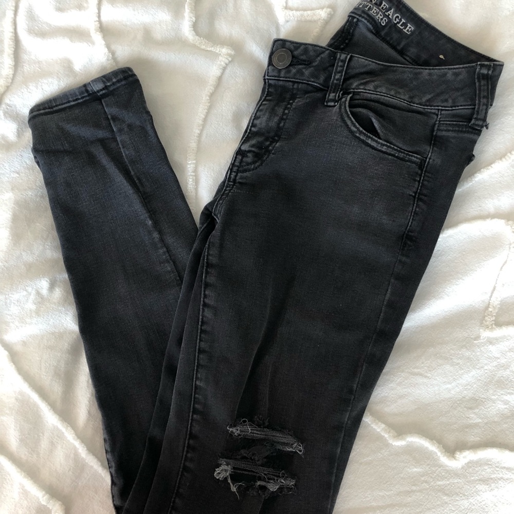 Black Distressed Skinny Jeans